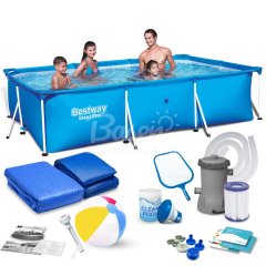 Basen ogrodowy stelażowy 300 x 201 x 66 cm 16w1 Bestway 56404