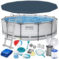 Basen ogrodowy stelażowy 366 x 100 cm 17w1 Bestway