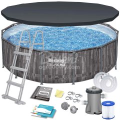 Basen ogrodowy stelażowy 427 x 107 cm 11w1 Bestway 5614Z