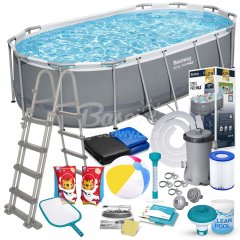 Basen ogrodowy stelażowy 427 x 250 x 100 cm 18w1 Bestway 56620