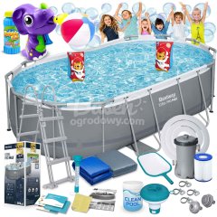 Basen ogrodowy stelażowy 427 x 250 x 100 cm 18w1 Bestway 56620