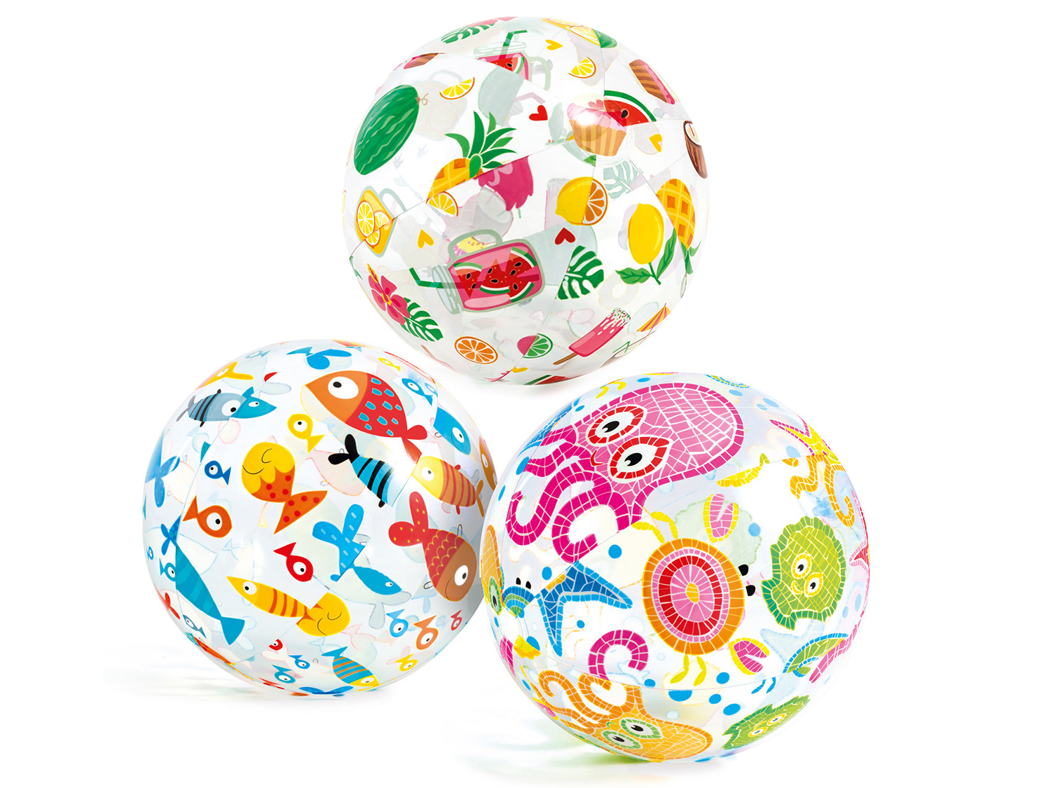 Dmuchana piłka plażowa z nadrukiem 51 cm INTEX 59040