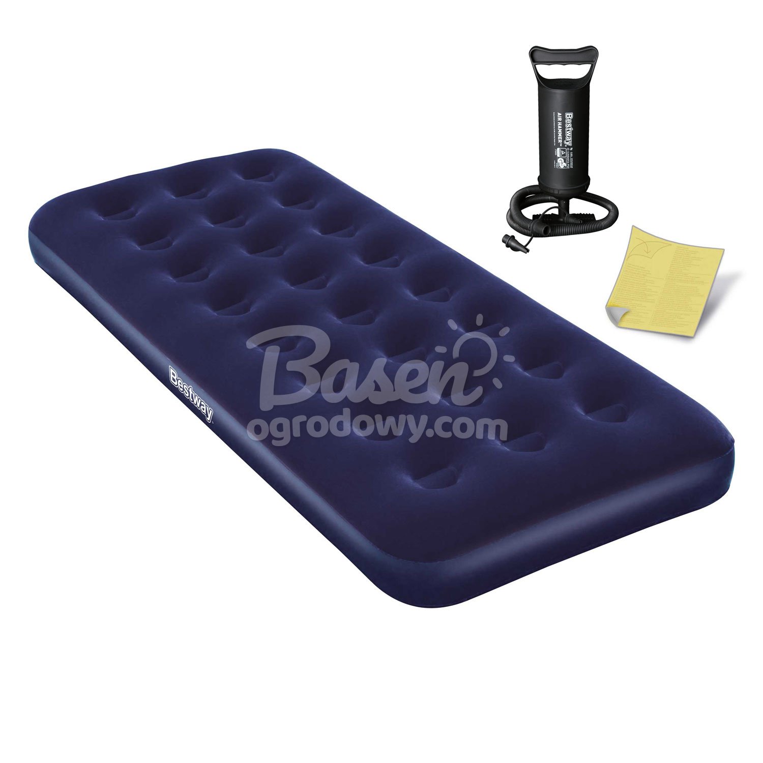 Materac dmuchany 185x76x22 cm z pompką tłokową Bestway 67000